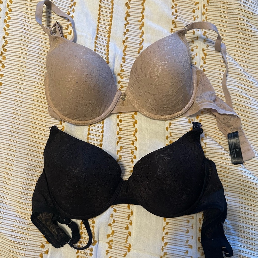 Natori Lace Bra Set - Black and Tan